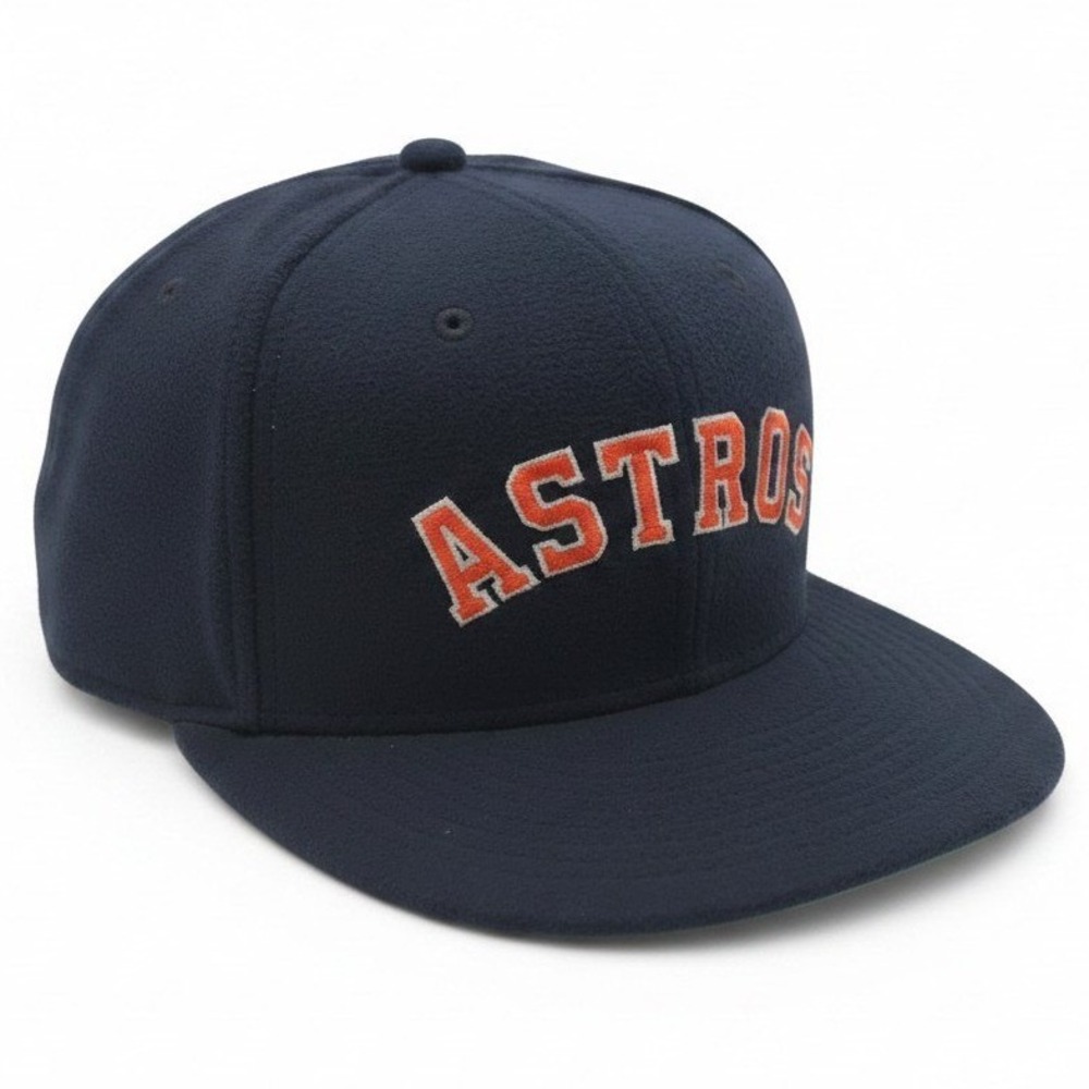 New Era 59FIFTY Houston Astros Fleece Fitted Hat Navy Blue Orange 7 3/4 60598245